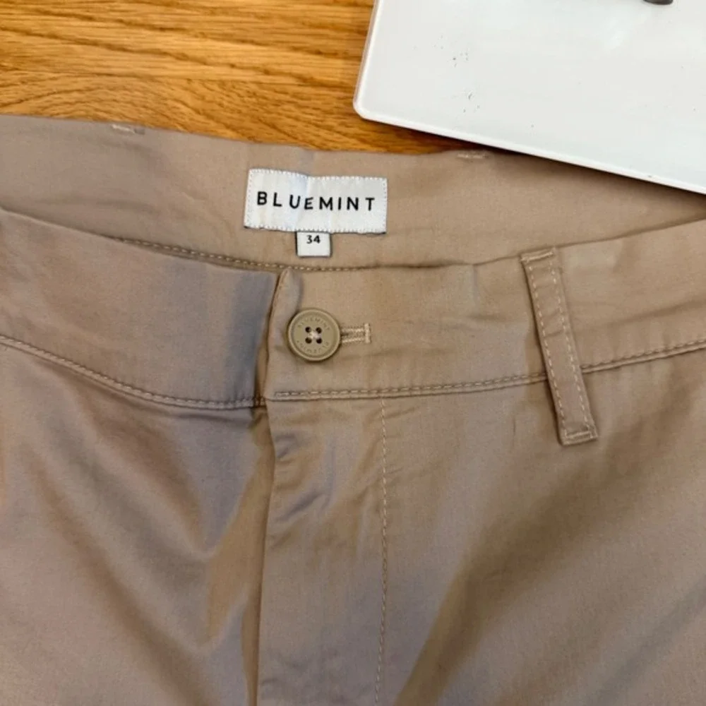 Bluemint Gordon II Chino Shorts Khaki Casual Flat Front‎ Size 34